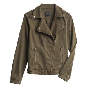 Liverpool Olive Moto Denim Jacket